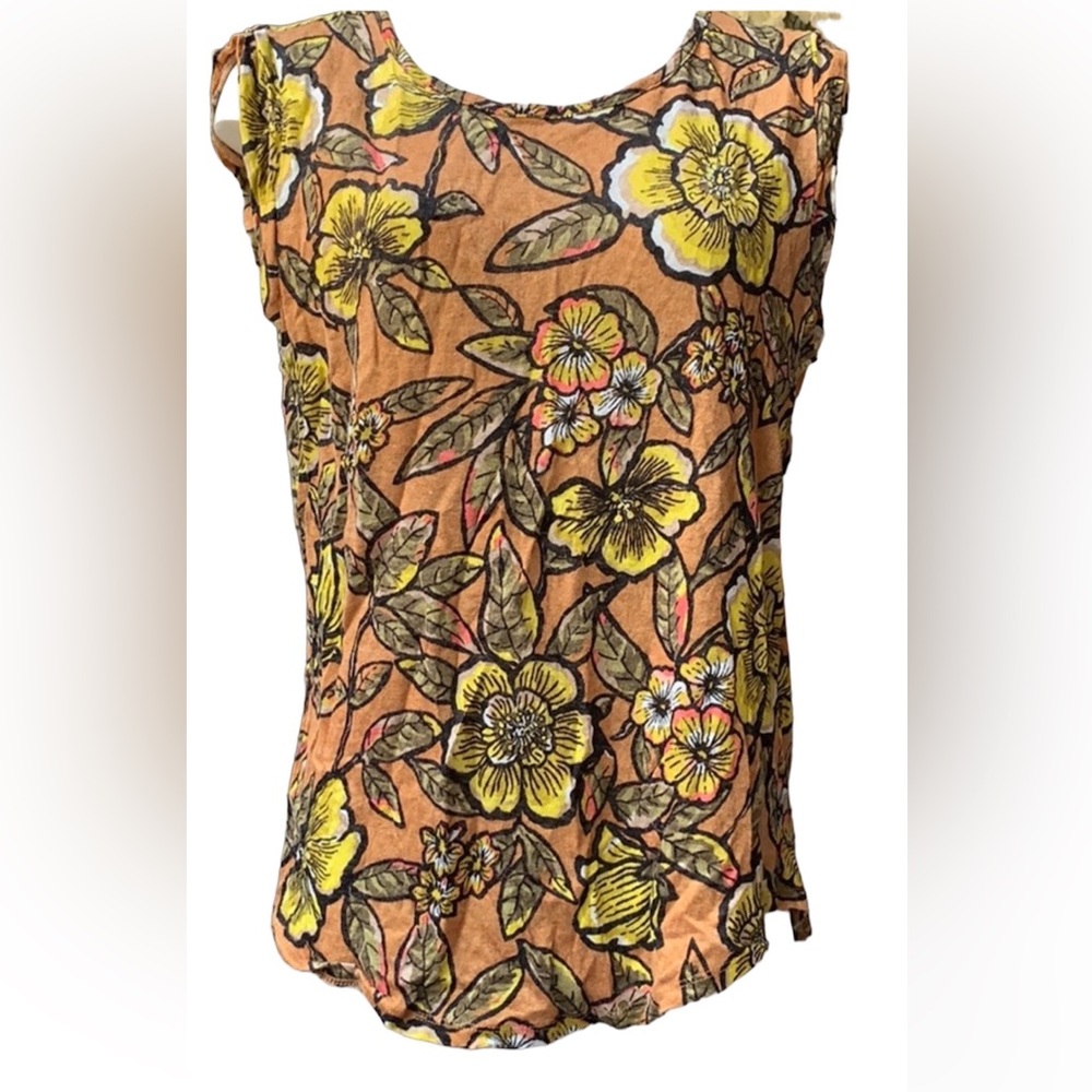 Ann Taylor Loft linen medium M EUC floral flower